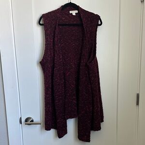 Coldwater Creek Maroon Sleeveless Cardigan